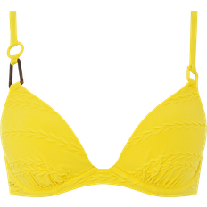 Gul - Nylon Bikinitoppe Chantelle Texture Push Up Bra Bikini Top - Yellow Lemon