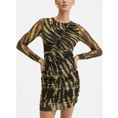 Mango Women's Printed Ruched Dress - Multicolour