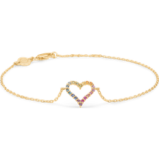 Guld - Justérbar størrelse Armbånd Mads Z Tender Heart Rainbow Bracelet - Gold/Multicolour