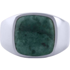 IX Studios Cushion Signet Ring - Silver/Green