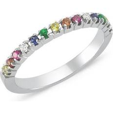 Nuran Pera Ring - White Gold/Multicolour/Diamonds