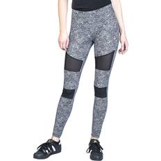 Urban Classics Hvid Tights Urban Classics Ladies Ladies Tech Mesh AOP Leggings blackuniverse