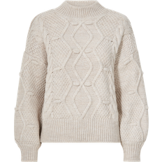 Ballonærmer - Dame - Rund hals Sweatere Object Cable Knit Jumper