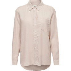 Dame - Polotrøjer - Viskose Overdele Only Tokyo Plain Linen Blend Shirt - Grey/Moonbeam