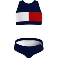 Tommy Hilfiger Colour-Blocked Crop Top Bikini Set - Desert Sky