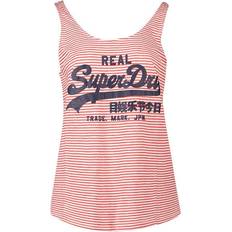 14 - Blå Toppe Superdry Vintage Logo Stripe Classic Sleeveless T-shirt White,Pink