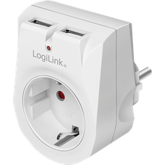 LogiLink Kontakter LogiLink Socket adapter 1x CEE 7/3 2x USB-A