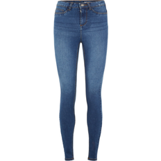 Noisy May Polyester Bukser & Shorts Noisy May Callie High Waist Skinny Jeans - Medium Blue Denim