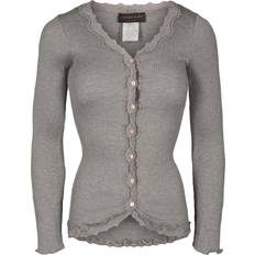 Dame - L - Silke Trøjer Rosemunde Vintage Lace Cardigan - Light Grey Melange