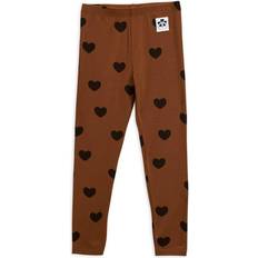 Mini Rodini Brun Børnetøj Mini Rodini Basic Hearts Leggings - Brown (1000006816)