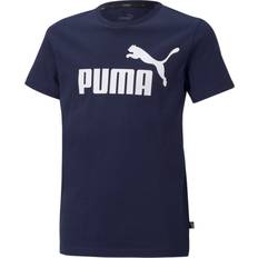 Puma Blå Overdele Puma Essentials Logo Youth T-Shirt, Peacoat