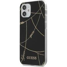 Guess GUHCP12SPCUCCHBK iPhone 12 mini 5,4 quot juodas juodas kietas deklas Gold Chain Collection