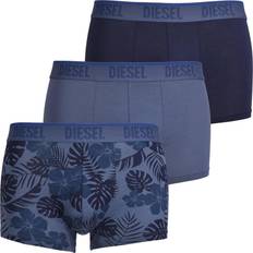 Diesel Grå Underbukser Diesel 3-Pack Solid & Floral Print Boxer Trunks, Blue/Navy
