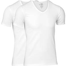 Elastan/Lycra/Spandex - Herre - S Overdele JBS V-Neck T-shirt 2-pack - White