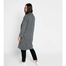 Pieces Long Coatigan - Dark Grey Melange