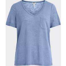 Object Blå T-shirts Object Objektiv Lyseblå T-shirt med V-hals-Lyserød Pale