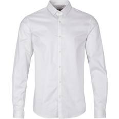 Elastan/Lycra/Spandex - Herre - Slim Skjorter Lindbergh Oxford Superflex Shirt - White