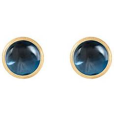 Ole Lynggaard Lotus Stud Earrings - Gold/Topaz