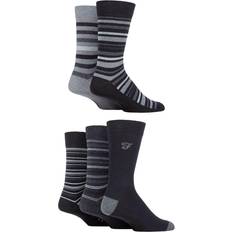 FARAH Patterned Striped and Argyle Cotton Men's Socks 5-pack - Stripe Black/Charcoal