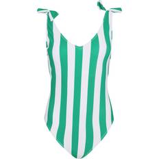 18 - Stribede Badetøj LTS Tall Green Stripe Swimsuit - Green
