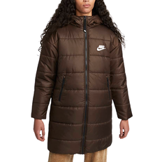 26 - Dame - Lynlås Jakker Nike Sportswear Therma-FIT Repel Synthetic-Fill Hooded Parka Women's - Baroque Brown/Black/White