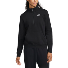 Nike Dame - Fleecetrøjer & Piletrøjer - Høj krave Sweatere Nike Sportswear Club Fleece 1/2-Zip Sweatshirt - Black/White