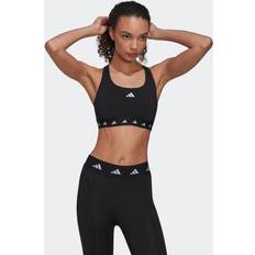 Dame - Elastan/Lycra/Spandex - Gul Tøj Adidas Powerreact Training Mediumsupport Techfit Bh