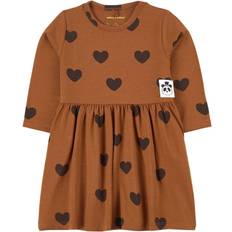 Mini Rodini Brun Børnetøj Mini Rodini Basic Heart Dress - Brown