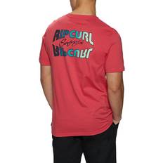 Rip Curl Rød T-shirts & Toppe Rip Curl Kortærmet T-shirt til Mænd Revival Inverted Laksefarvet (Størrelse: XL)