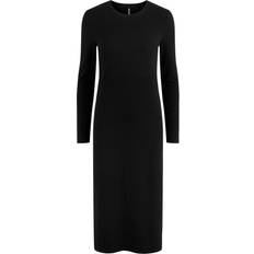 Rund hals - Viskose Kjoler Pieces Kylie Midi Dress - Black