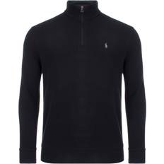 Polo Ralph Lauren Viskose Tøj Polo Ralph Lauren Double Knit Half-Zip Sweater - Black