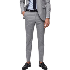 Selected Grå Bukser & Shorts Selected Slim Fit Habit Trousers - Light Grey