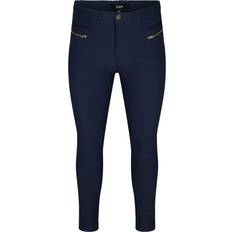 Zizzi Blå Bukser & Shorts Zizzi Tight-Fitting Trousers - Blue