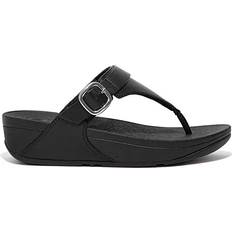Fitflop Sort Hjemmesko & Sandaler Fitflop Adjustable Leather Toe-Posts - All Black