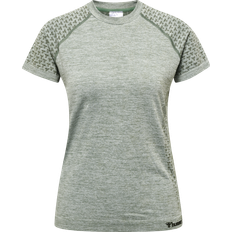 Hummel Elastan/Lycra/Spandex - Grøn T-shirts Hummel CI Seamless T-shirt W - Lily Pad Melange