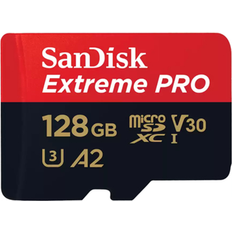 128 GB - Class 10 Hukommelseskort & USB Stik SanDisk Extreme Pro microSDXC Class 10 UHS-I U3 V30 A2 200/90MB/s 128GB