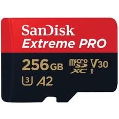 Compact Flash Pro Hukommelseskort & USB Stik SanDisk Extreme Pro microSDXC Class 10 UHS-I U3 V30 A2 200/140MB/s 256GB