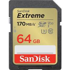 64 GB - Class 10 - SDXC - V30 Hukommelseskort SanDisk Extreme SDXC Class 10 UHS-I U3 V30 170/80MB/s 64GB