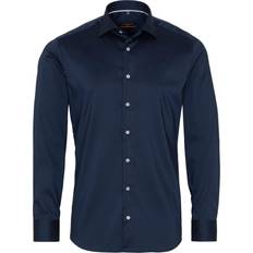 Elastan/Lycra/Spandex - Herre - Slim Skjorter Eterna Long Sleeve Shirt 3377 F170 - Dark Blue