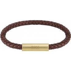 Brun Smykker Hugo Boss Braided Bracelet - Gold/Brown
