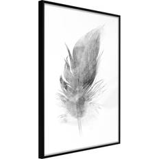 Artgeist med ramme Lost Feather (Grey) Guld 40x60 Plakat