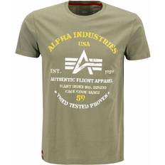 Alpha Industries Grøn - M T-shirts & Toppe Alpha Industries Authentic Print Short Sleeve T-shirt