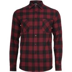 Urban Classics Herre - XL T-shirts Urban Classics Checked Flanell Shirt Black/Burgundy