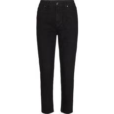 Dame - S - Sort Jeans Only Emily Life Hw Straight Cropped Jeans - Black