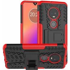 CaseOnline Stødfast Cover med stativ Motorola Moto G7 (XT1962) rød