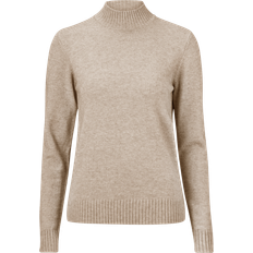 Vila Dame - Polotrøjer Sweatere Vila Ril Turtleneck L/S Knit Top Natural Melange