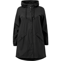 56 - Sort Regnjakker & Regnslag Zizzi Rain Jacket with Pockets and Hood - Black