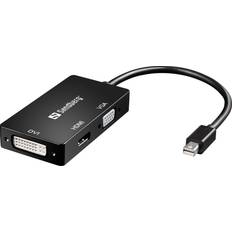DisplayPort mini - Kabeladaptere Kabler Sandberg DisplayPort Mini-HDMI/DVI/VGA M-F 0.2m