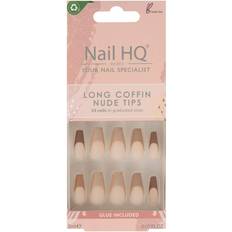 Nail HQ Long Coffin Nude Tips 24-pack