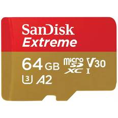 64 GB - Class 10 - V30 - microSDXC Hukommelseskort SanDisk Extreme microSDXC Class 10 UHS-I U3 V30 A2 170/80MB/s 64GB